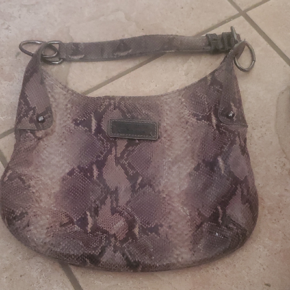 Nine West Brown Snake Print Shoulder Bag